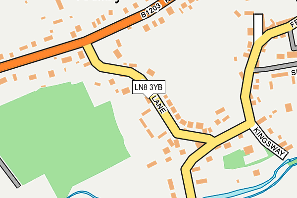 LN8 3YB map - OS OpenMap – Local (Ordnance Survey)