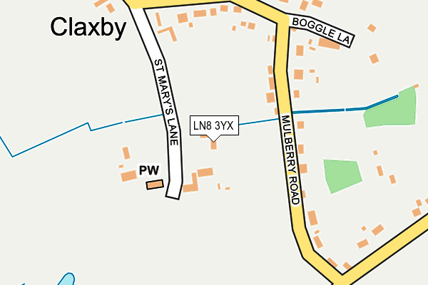 LN8 3YX map - OS OpenMap – Local (Ordnance Survey)