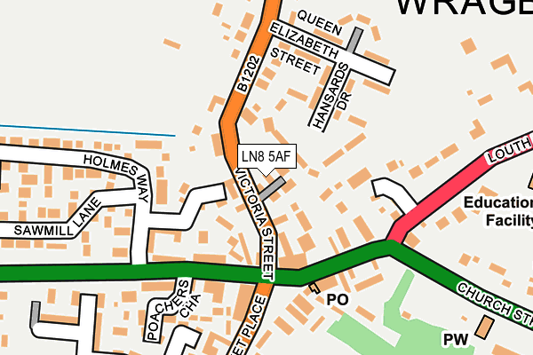 LN8 5AF map - OS OpenMap – Local (Ordnance Survey)