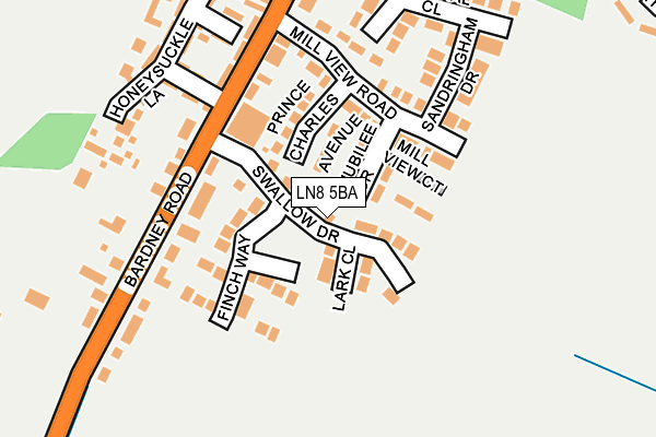 LN8 5BA map - OS OpenMap – Local (Ordnance Survey)