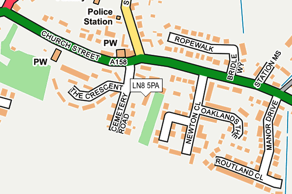 LN8 5PA map - OS OpenMap – Local (Ordnance Survey)