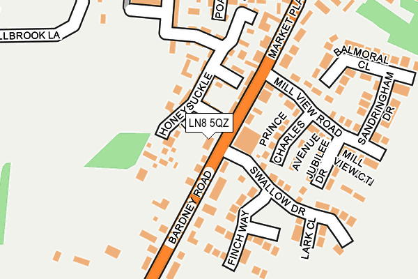 LN8 5QZ map - OS OpenMap – Local (Ordnance Survey)