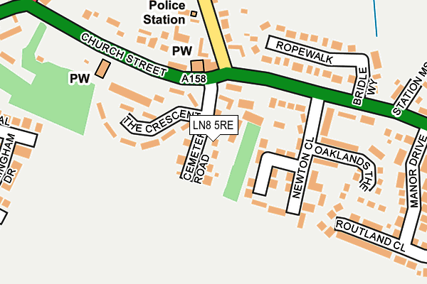 LN8 5RE map - OS OpenMap – Local (Ordnance Survey)