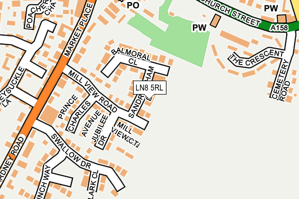 LN8 5RL map - OS OpenMap – Local (Ordnance Survey)