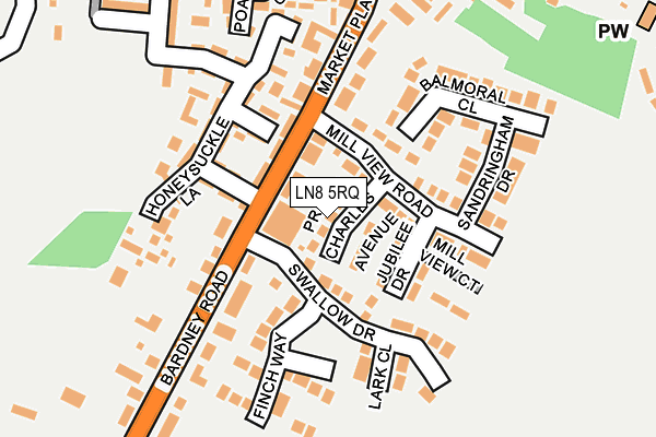 LN8 5RQ map - OS OpenMap – Local (Ordnance Survey)