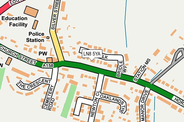 LN8 5YA map - OS OpenMap – Local (Ordnance Survey)