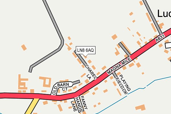 LN8 6AQ map - OS OpenMap – Local (Ordnance Survey)