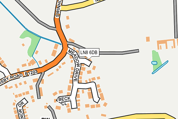 LN8 6DB map - OS OpenMap – Local (Ordnance Survey)