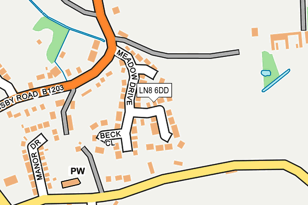 LN8 6DD map - OS OpenMap – Local (Ordnance Survey)