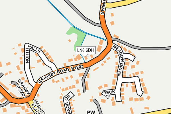 LN8 6DH map - OS OpenMap – Local (Ordnance Survey)
