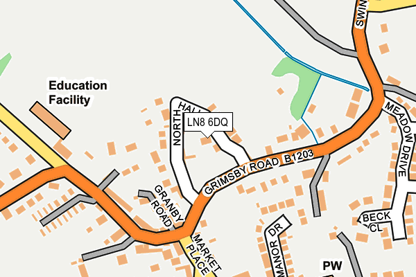 LN8 6DQ map - OS OpenMap – Local (Ordnance Survey)