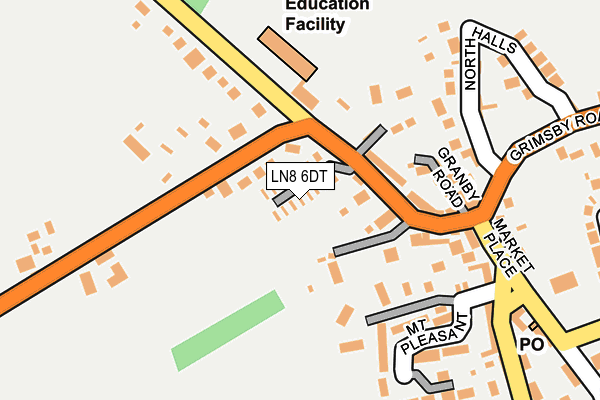 LN8 6DT map - OS OpenMap – Local (Ordnance Survey)