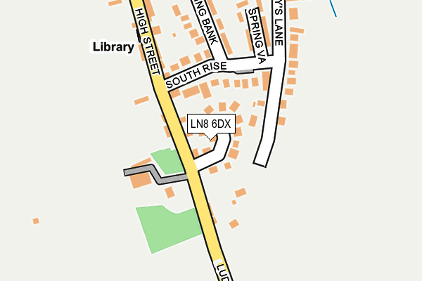 LN8 6DX map - OS OpenMap – Local (Ordnance Survey)