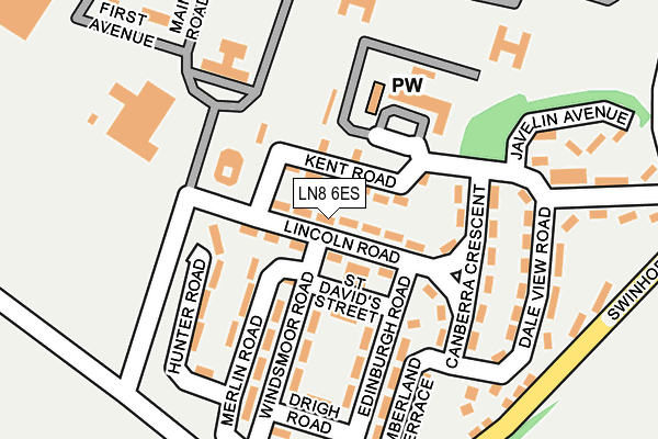 LN8 6ES map - OS OpenMap – Local (Ordnance Survey)