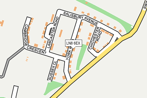 LN8 6EX map - OS OpenMap – Local (Ordnance Survey)