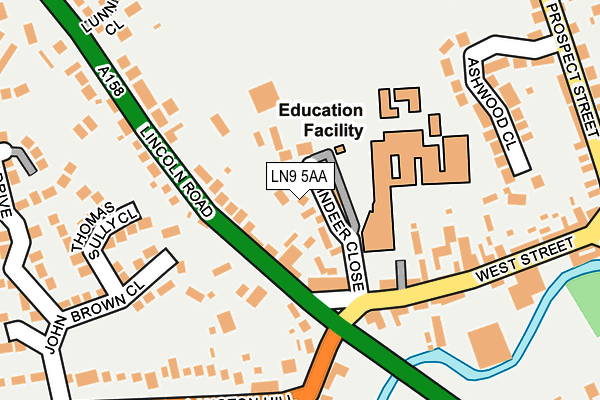 LN9 5AA map - OS OpenMap – Local (Ordnance Survey)