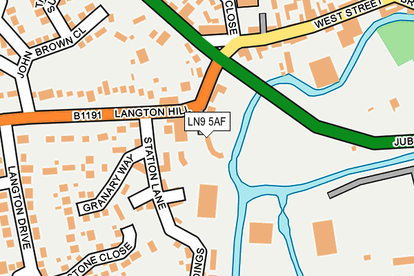 LN9 5AF map - OS OpenMap – Local (Ordnance Survey)