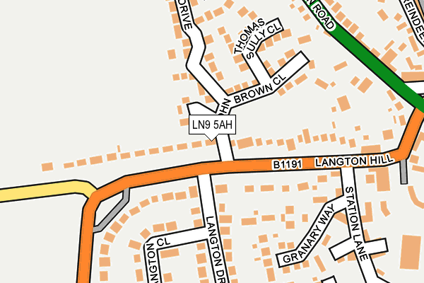 LN9 5AH map - OS OpenMap – Local (Ordnance Survey)