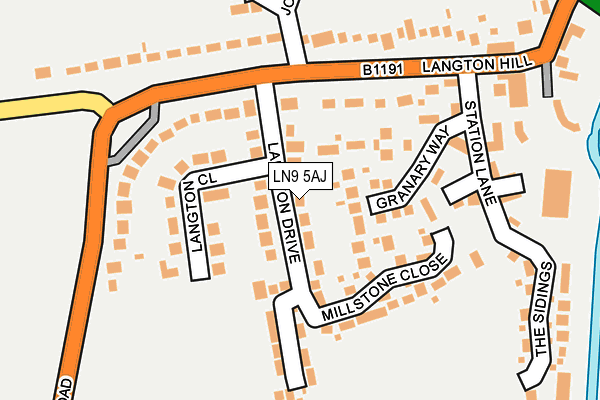 LN9 5AJ map - OS OpenMap – Local (Ordnance Survey)