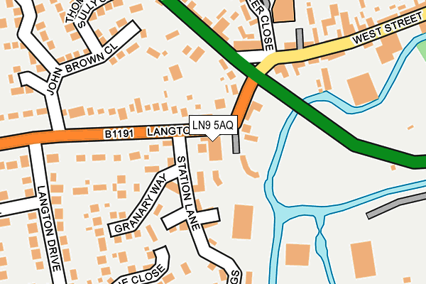 LN9 5AQ map - OS OpenMap – Local (Ordnance Survey)