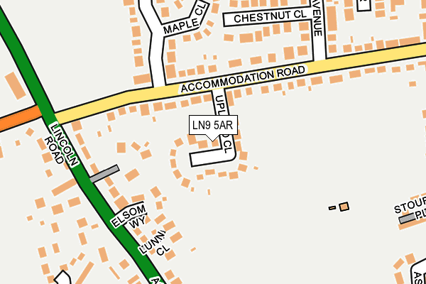 LN9 5AR map - OS OpenMap – Local (Ordnance Survey)