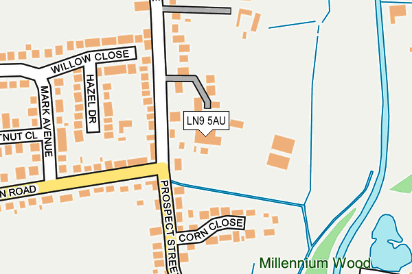 LN9 5AU map - OS OpenMap – Local (Ordnance Survey)