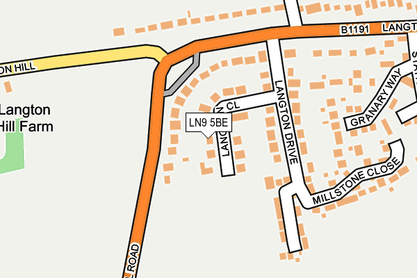 LN9 5BE map - OS OpenMap – Local (Ordnance Survey)