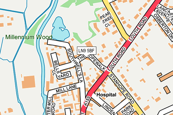 LN9 5BF map - OS OpenMap – Local (Ordnance Survey)