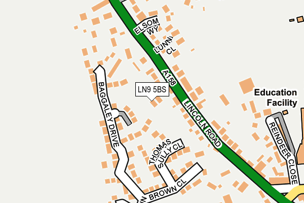 LN9 5BS map - OS OpenMap – Local (Ordnance Survey)