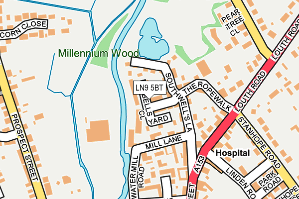 LN9 5BT map - OS OpenMap – Local (Ordnance Survey)
