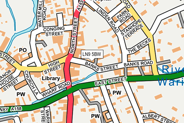 LN9 5BW map - OS OpenMap – Local (Ordnance Survey)