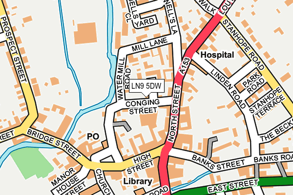 LN9 5DW map - OS OpenMap – Local (Ordnance Survey)