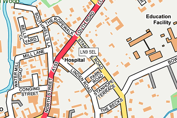 LN9 5EL map - OS OpenMap – Local (Ordnance Survey)