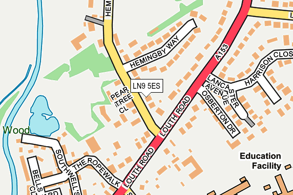 LN9 5ES map - OS OpenMap – Local (Ordnance Survey)