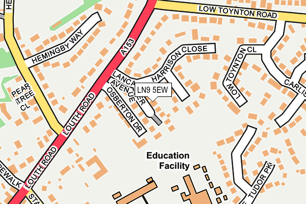LN9 5EW map - OS OpenMap – Local (Ordnance Survey)