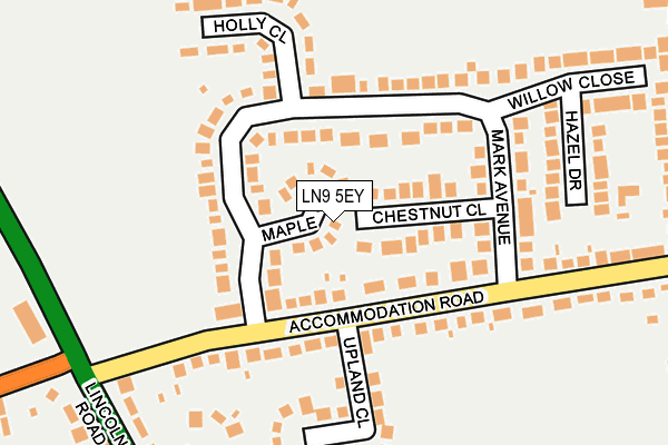 LN9 5EY map - OS OpenMap – Local (Ordnance Survey)
