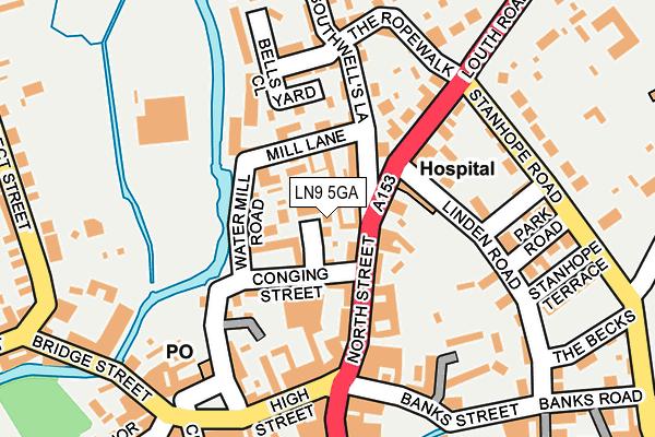 LN9 5GA map - OS OpenMap – Local (Ordnance Survey)