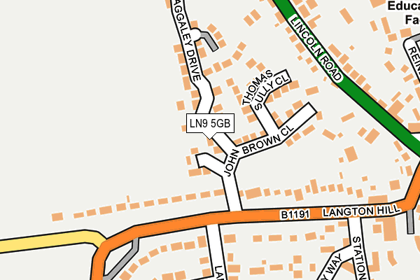 LN9 5GB map - OS OpenMap – Local (Ordnance Survey)