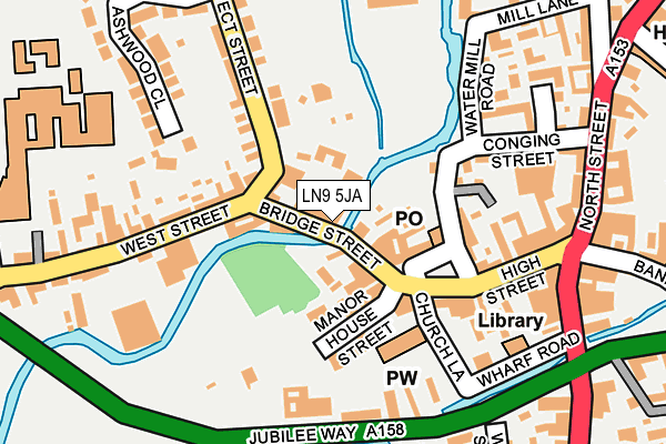 LN9 5JA map - OS OpenMap – Local (Ordnance Survey)