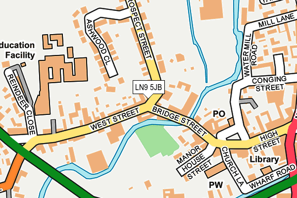 LN9 5JB map - OS OpenMap – Local (Ordnance Survey)