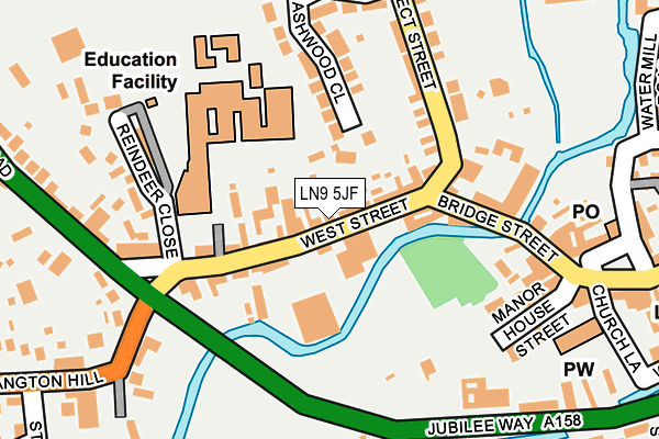 LN9 5JF map - OS OpenMap – Local (Ordnance Survey)