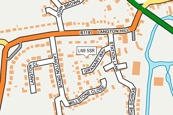 LN9 5SR map - OS OpenMap – Local (Ordnance Survey)