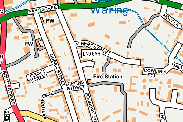 LN9 6AH map - OS OpenMap – Local (Ordnance Survey)