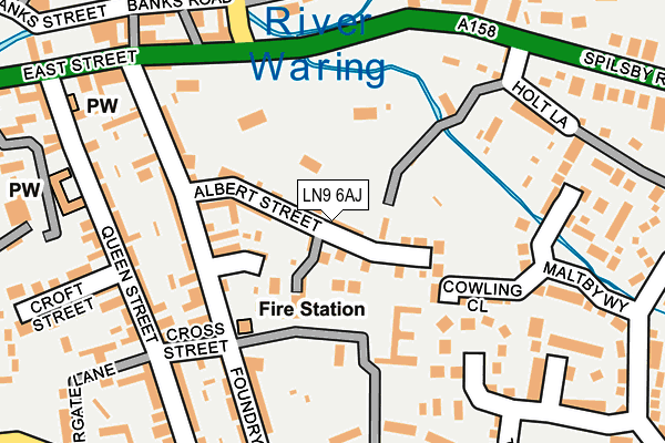 LN9 6AJ map - OS OpenMap – Local (Ordnance Survey)