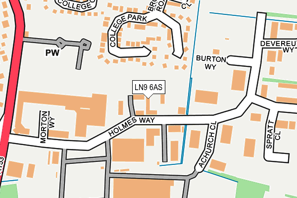 LN9 6AS map - OS OpenMap – Local (Ordnance Survey)