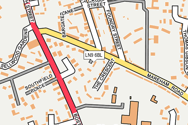 LN9 6BL map - OS OpenMap – Local (Ordnance Survey)