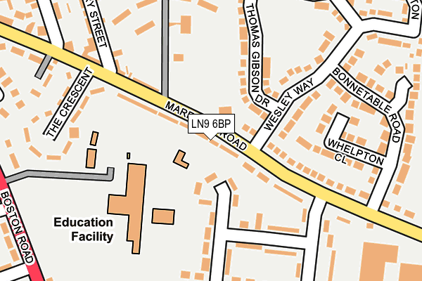 LN9 6BP map - OS OpenMap – Local (Ordnance Survey)