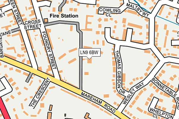 LN9 6BW map - OS OpenMap – Local (Ordnance Survey)