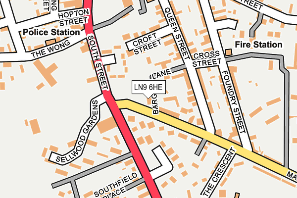LN9 6HE map - OS OpenMap – Local (Ordnance Survey)