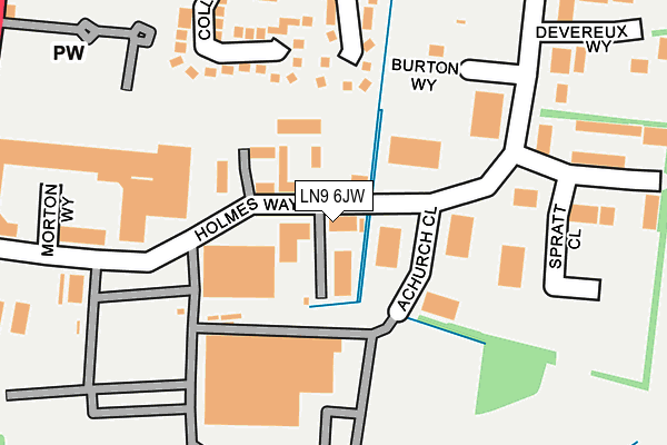 LN9 6JW map - OS OpenMap – Local (Ordnance Survey)